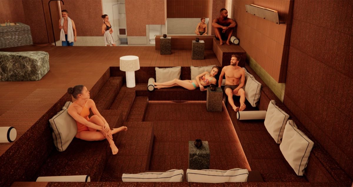 Recessed lounge seating
