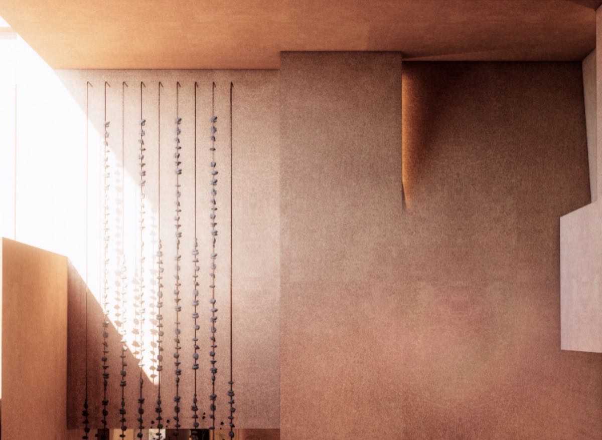 Sun splash on a textured wall