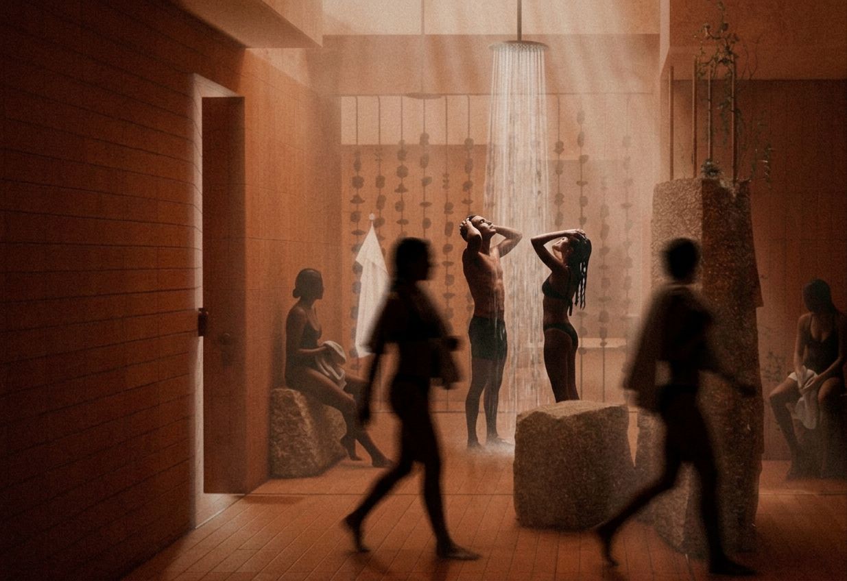 Communal showers in light rays