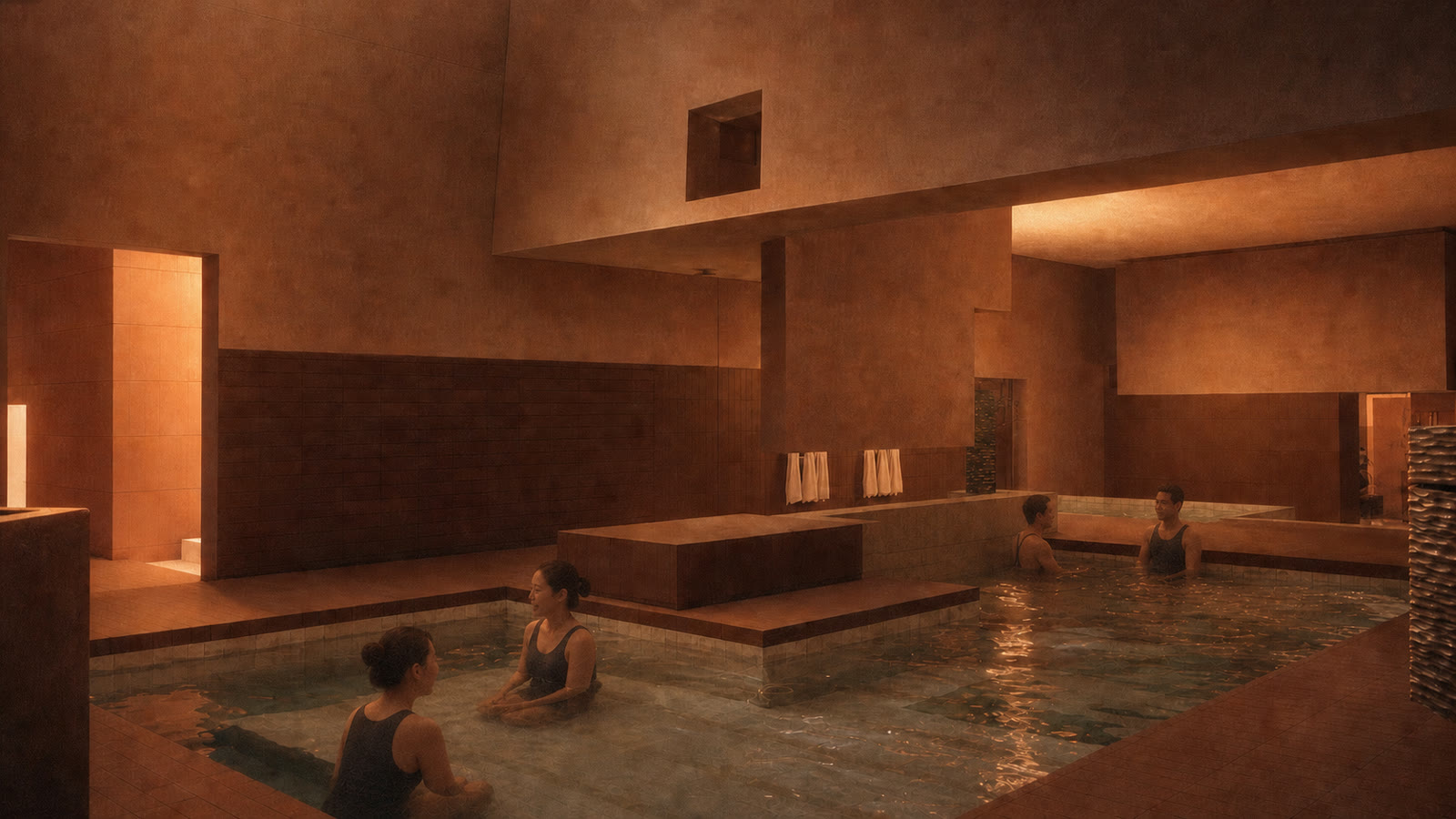 Conversation in the mineral pools