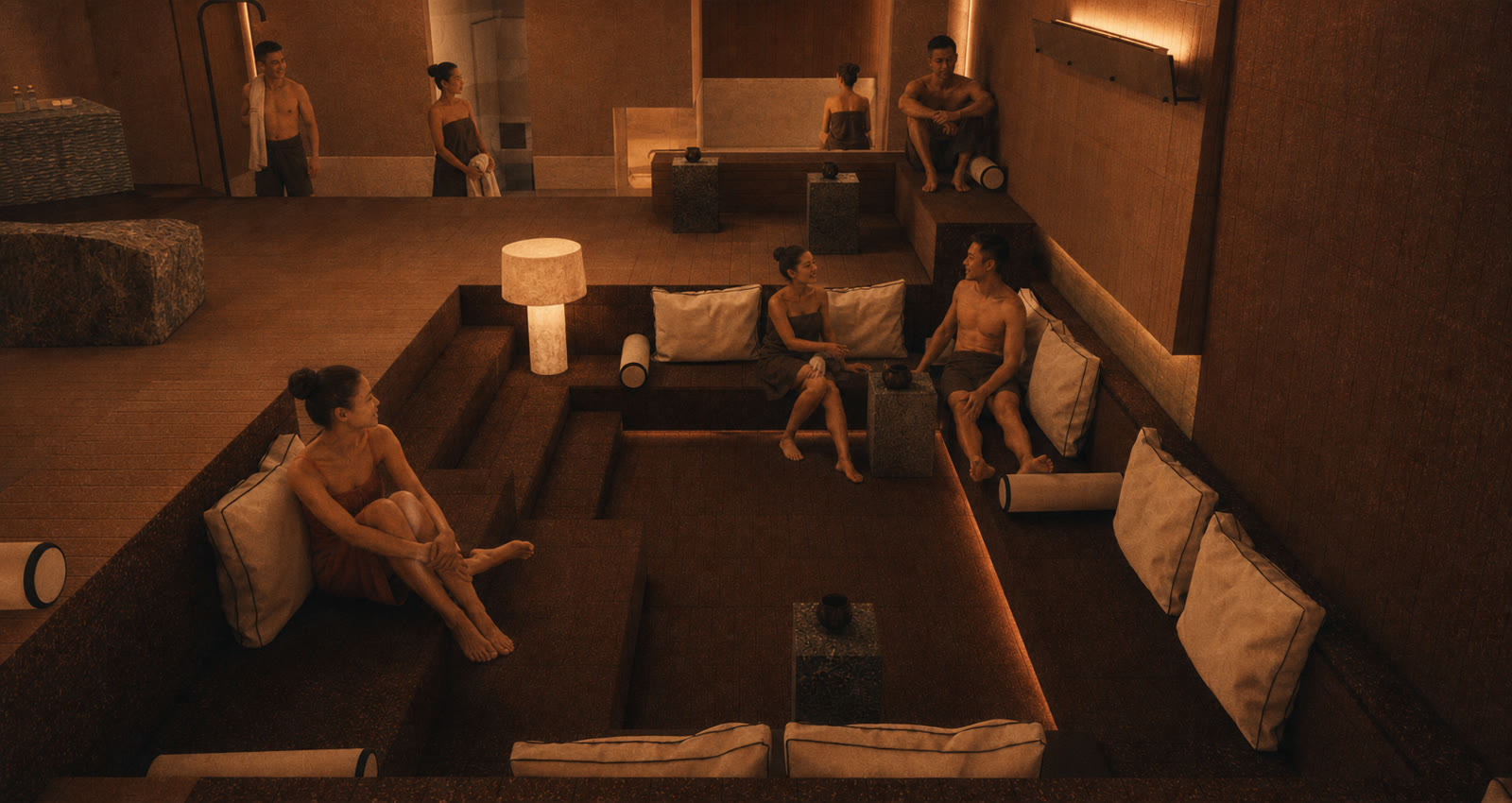 The recessed lounge, close