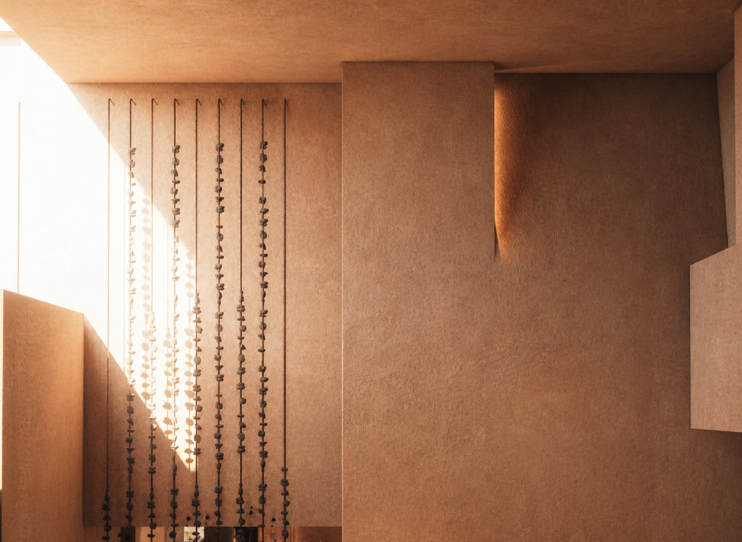 Sunlight through the hanging divider